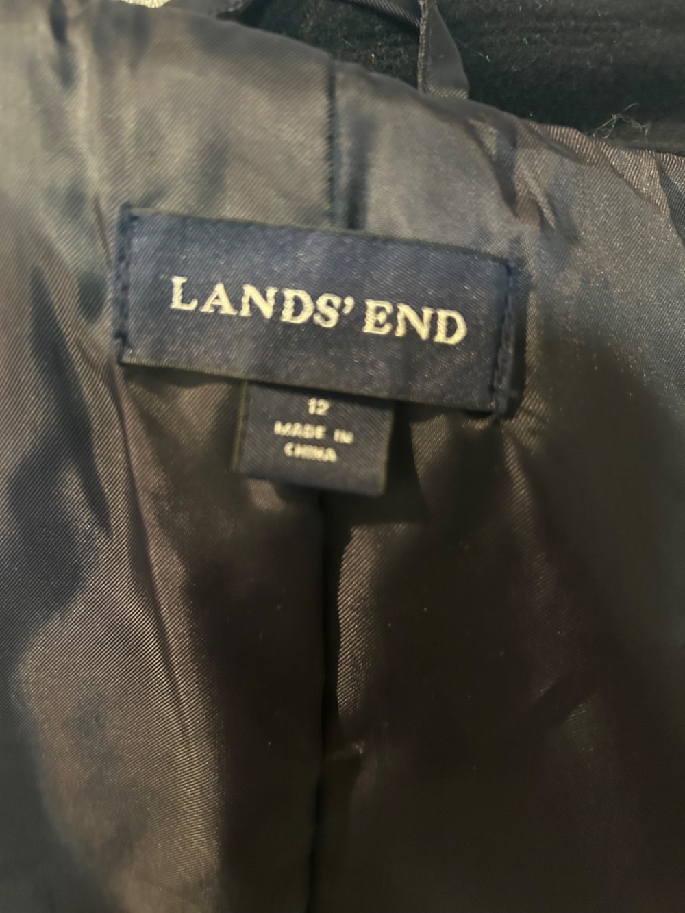 Lands end ladies Lea coat black size 12 CLASSIC !!!! - Picture 3 of 6